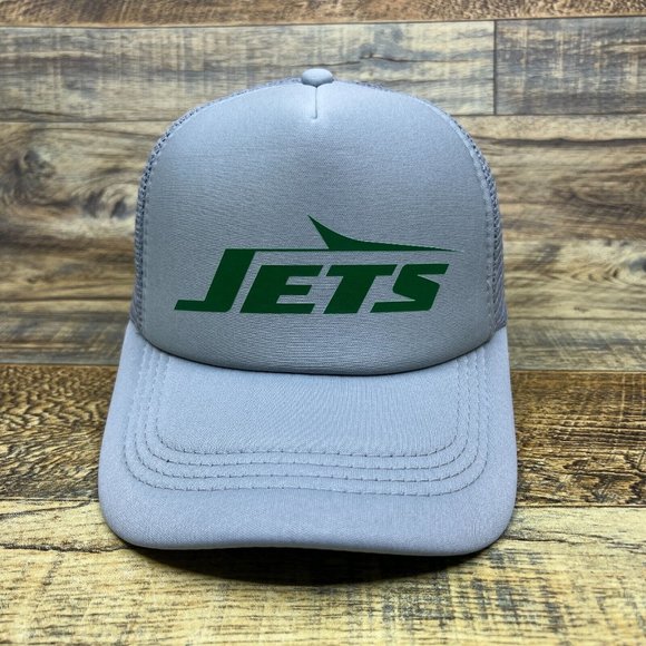 Vintage New York Jets Mens Trucker Hat Gray Snapback Original 50s Logo Football - Picture 2 of 8